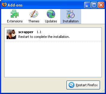 Installing Addon - Restart Firefox