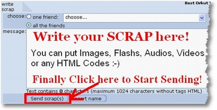 New Orkut Scripts - Scrap All Friends with Single Click