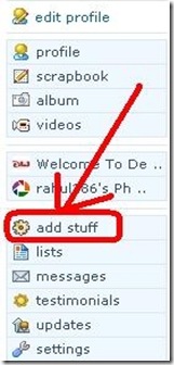 Add Stuff on Orkut - Devils Workshop