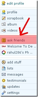 Ask Friends Link - Orkut Stuff - Devils Workshop