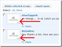 Orkut scrapbook without images