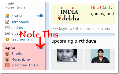 Orkut open socail apps link