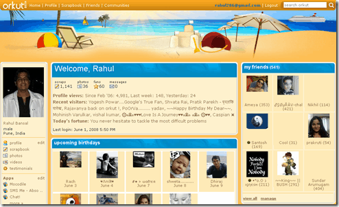 Beach Orkut Theme