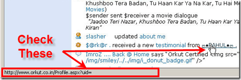 Orkut “Updates from my friends” Feature - Testimonial Bug