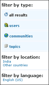 Orkut Search Filters