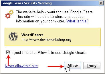 Wordpress and Google Gears - 3