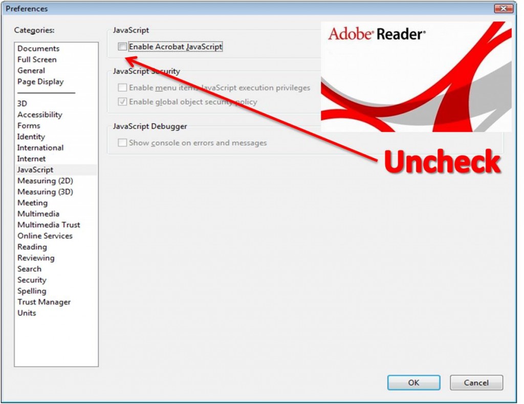 adobe un-check