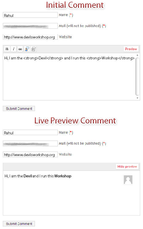 comment preview wordpress plugin