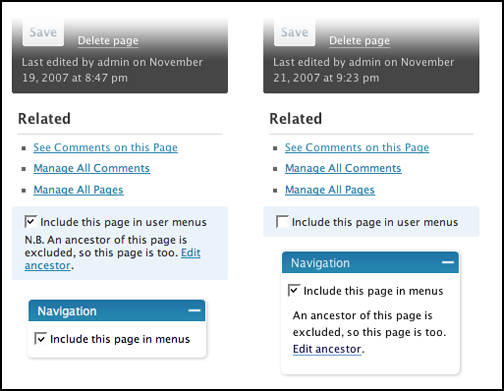 exclude pages