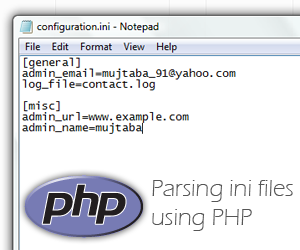 Parsing ini configuration files using php