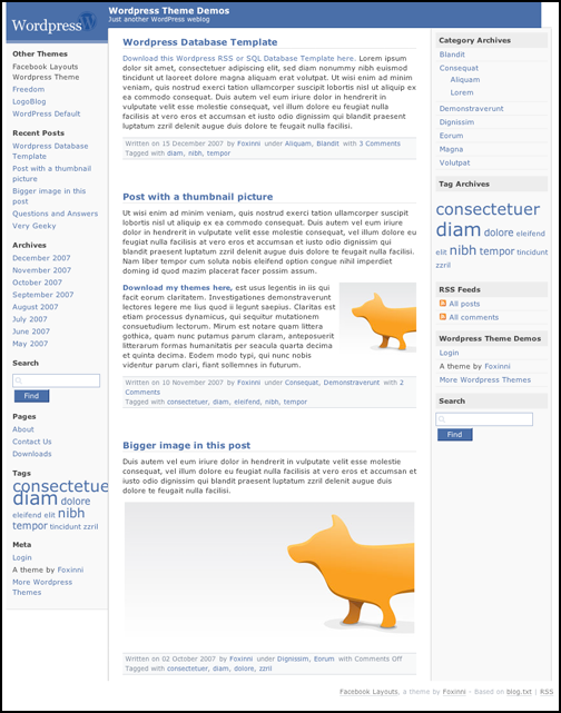 facebook wordpress theme