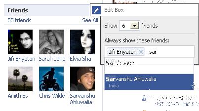 Display selected friends only in your facebok profile, always !