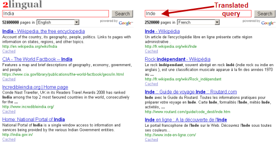 Search with different languages