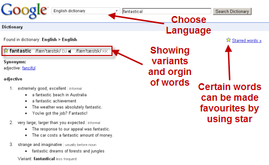 Google Dictionary