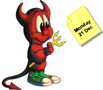 Monday 21 December