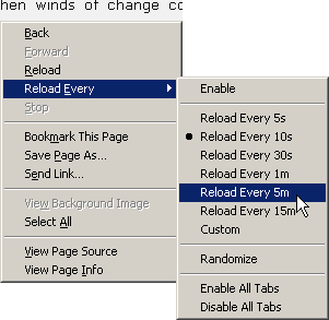 Reload page options