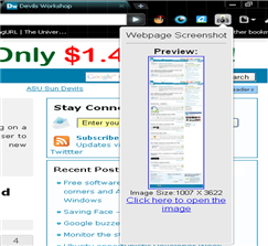 webpage extension screenshot