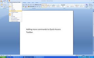 customize quick access toolbar