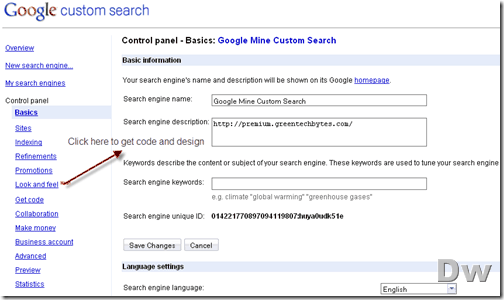 google custom search_code