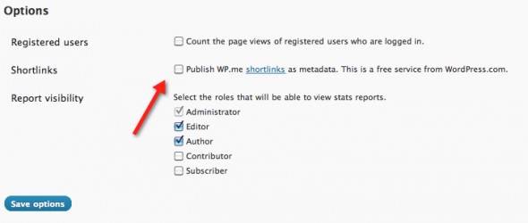 Wordpress.com Stats plugin option page