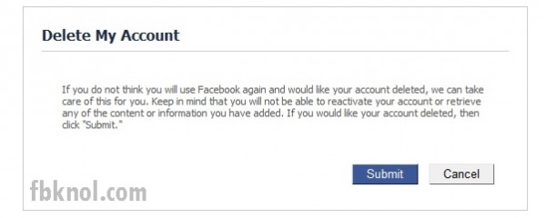 delete facebook account