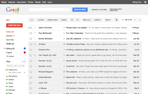 Gmail new interface Gmail new interface