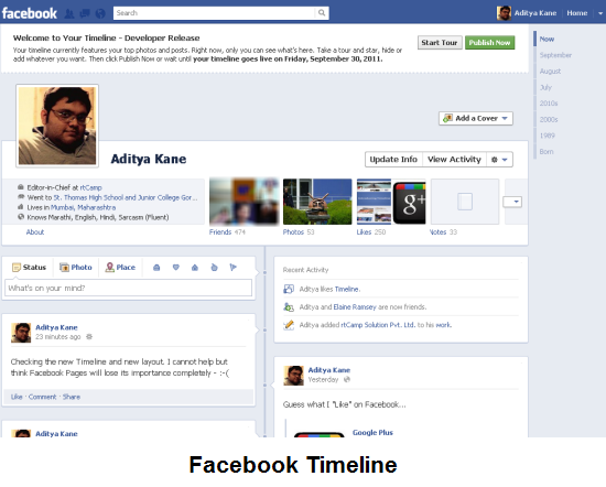 Facebook Timeline Layout