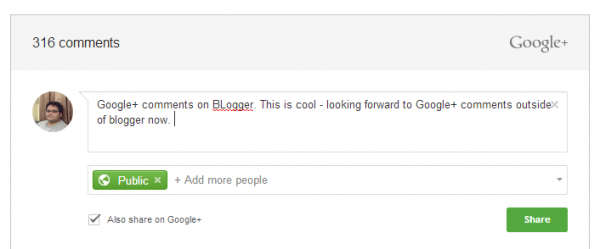 Blogger Comments on Google+