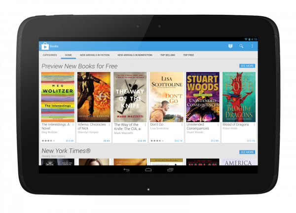 New Design Google Play on Tablet